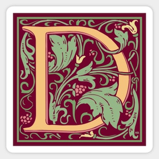 William Morris Vintage Letter D Sticker